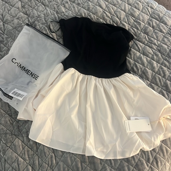 Patchwork Bustier Backless Short Dress (S) - Picture 3 of 4